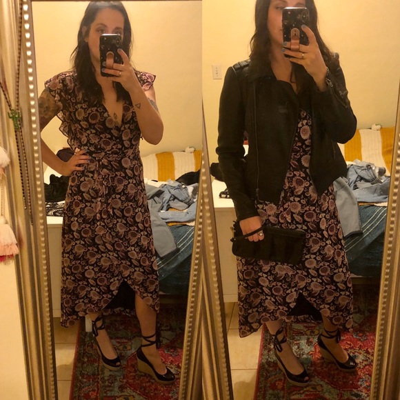 Rebecca Minkoff Floral Midi Dress - Pink and Black - Picture 2 of 6